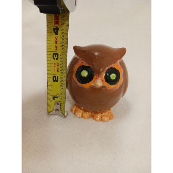 70s Owl 4" Figurine Ceramic Hand Painted Cottagecore Grannycore Hippie Retro - Picture 10 of 11